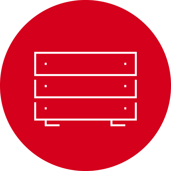 Red circle with white server icon inside